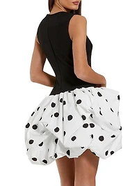 Polka Dot Crepe Minidress