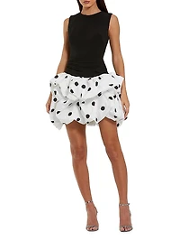 Polka Dot Crepe Minidress