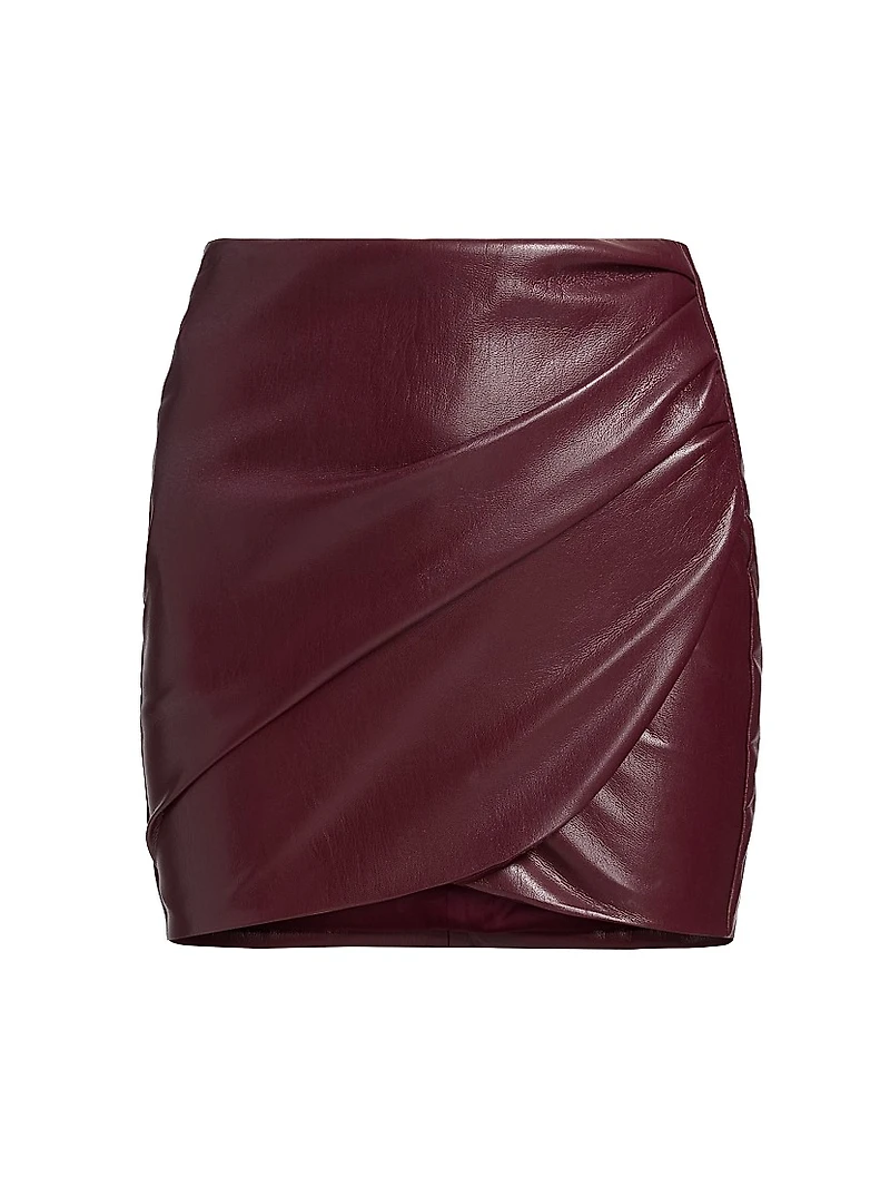 Shyann Faux Leather Mini Wrap Skirt