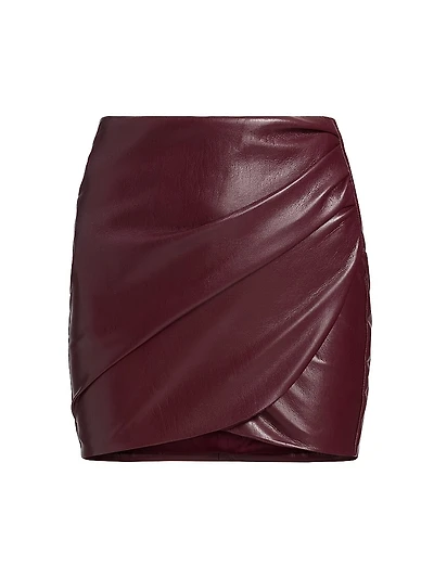 Shyann Faux Leather Mini Wrap Skirt