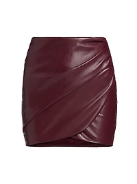 Shyann Faux Leather Mini Wrap Skirt
