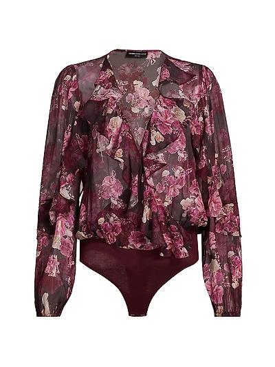 Nikali Floral Wrap-Style Bodysuit