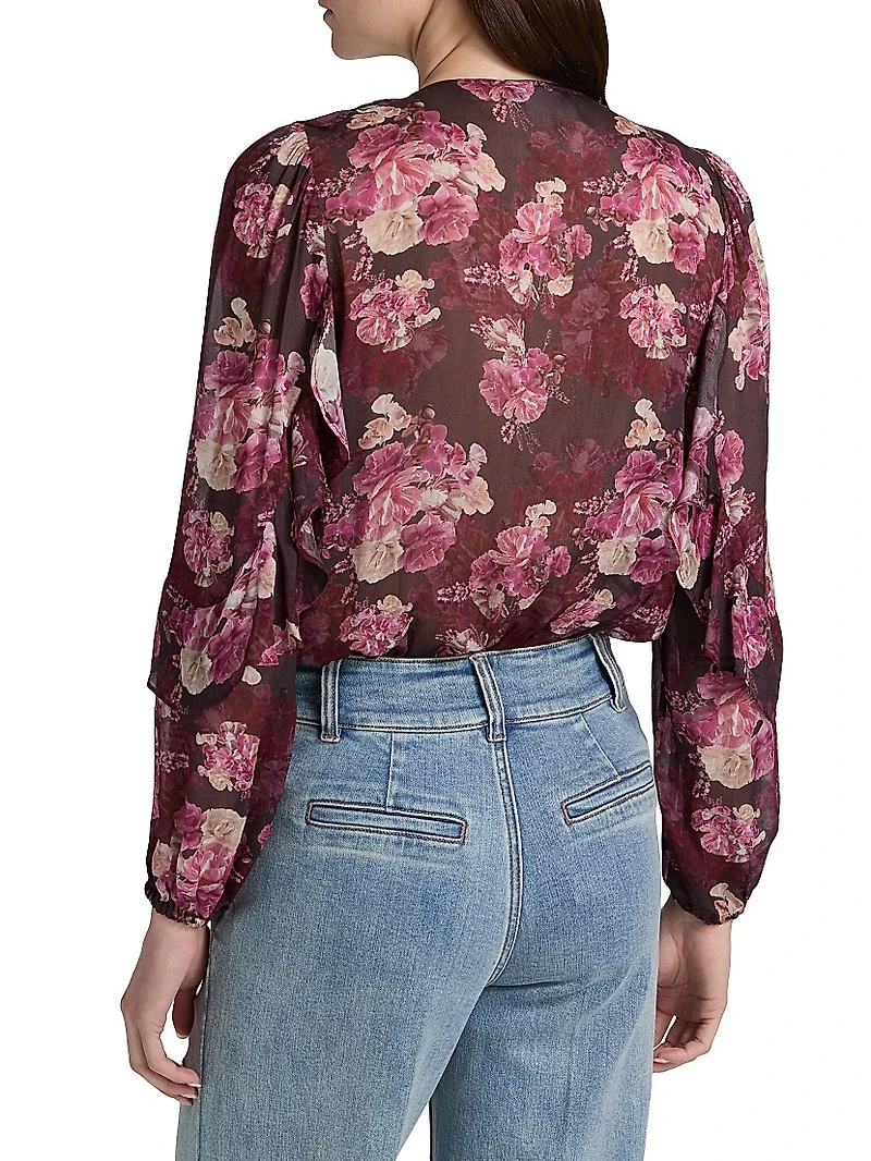 Nikali Floral Wrap-Style Bodysuit