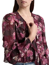 Nikali Floral Wrap-Style Bodysuit