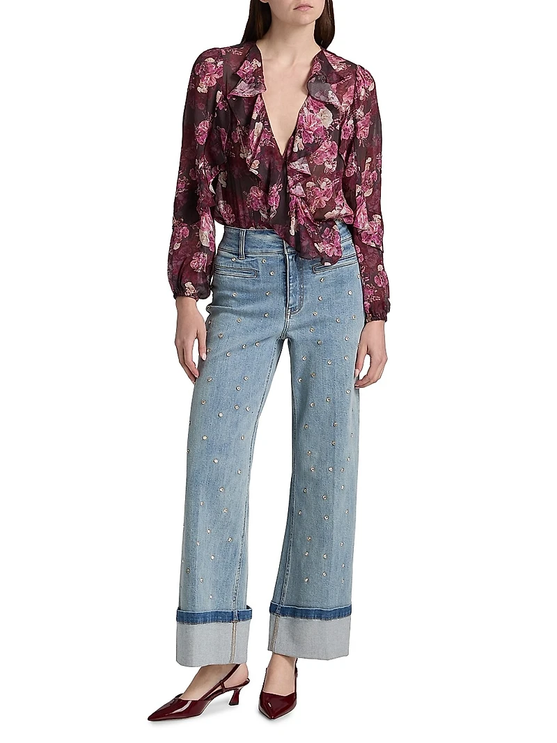 Nikali Floral Wrap-Style Bodysuit