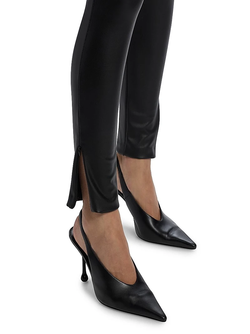 Josie Faux-Leather Crop Leggings
