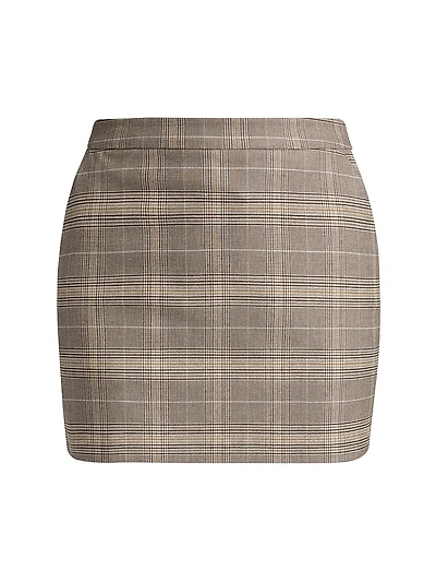 Plaid Slim-Fit Miniskirt