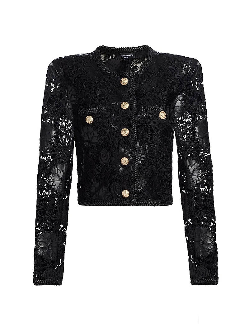 Amber Lace Faux Leather Jacket