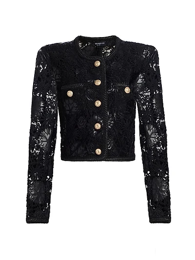 Amber Lace Faux Leather Jacket