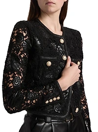 Amber Lace Faux Leather Jacket