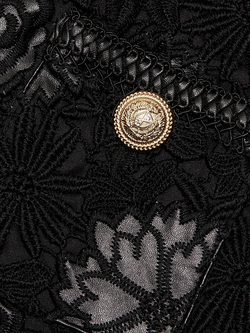 Amber Lace Faux Leather Jacket