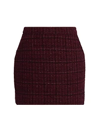 Kendra Cotton-Blend Metallic Tweed Miniskirt