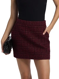 Kendra Cotton-Blend Metallic Tweed Miniskirt