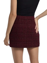 Kendra Cotton-Blend Metallic Tweed Miniskirt