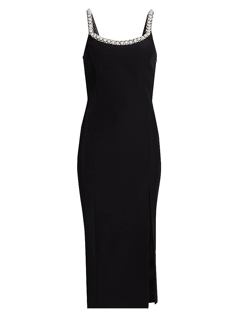 Prague Faux-Pearl-Embellished Stretch-Crepe Midi-Dress