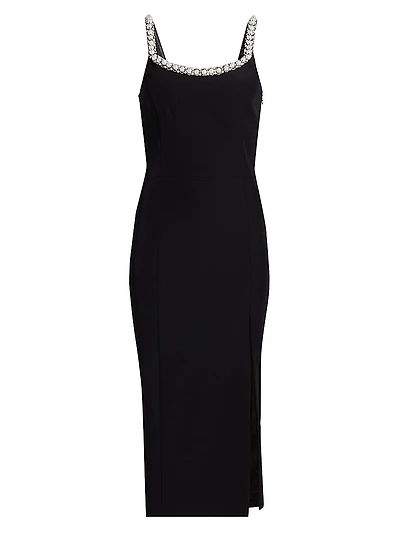 Prague Faux-Pearl-Embellished Stretch-Crepe Midi-Dress