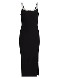 Prague Faux-Pearl-Embellished Stretch-Crepe Midi-Dress