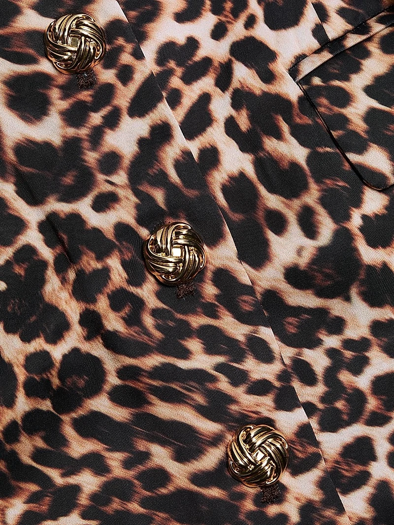 Odelia Leopard-Print Satin Minidress