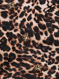 Odelia Leopard-Print Satin Minidress