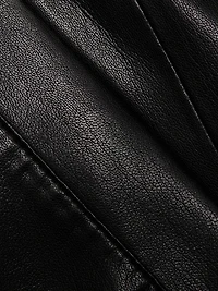 Joyce Belted Faux-Leather Shorts