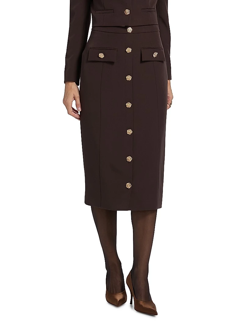 Randall Crepe Midi-Skirt