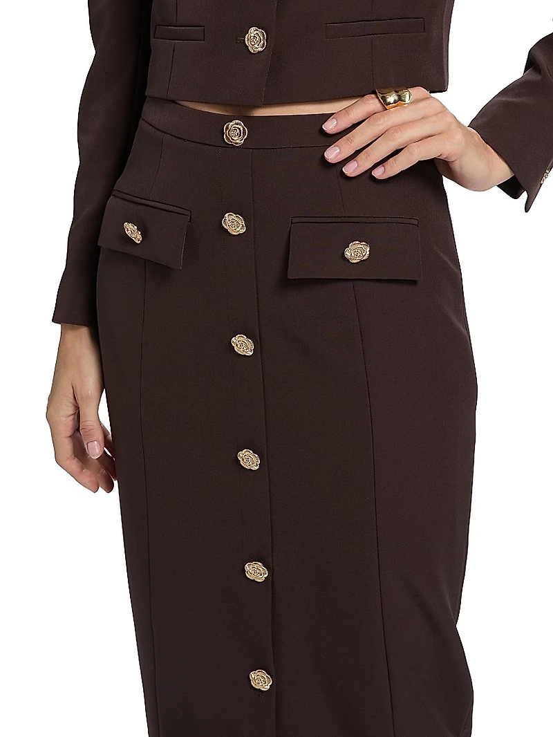 Randall Crepe Midi-Skirt