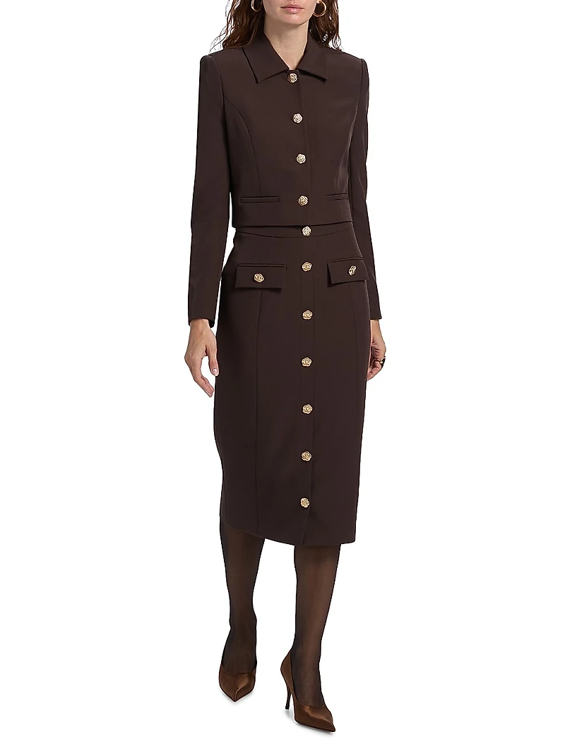 Randall Crepe Midi-Skirt