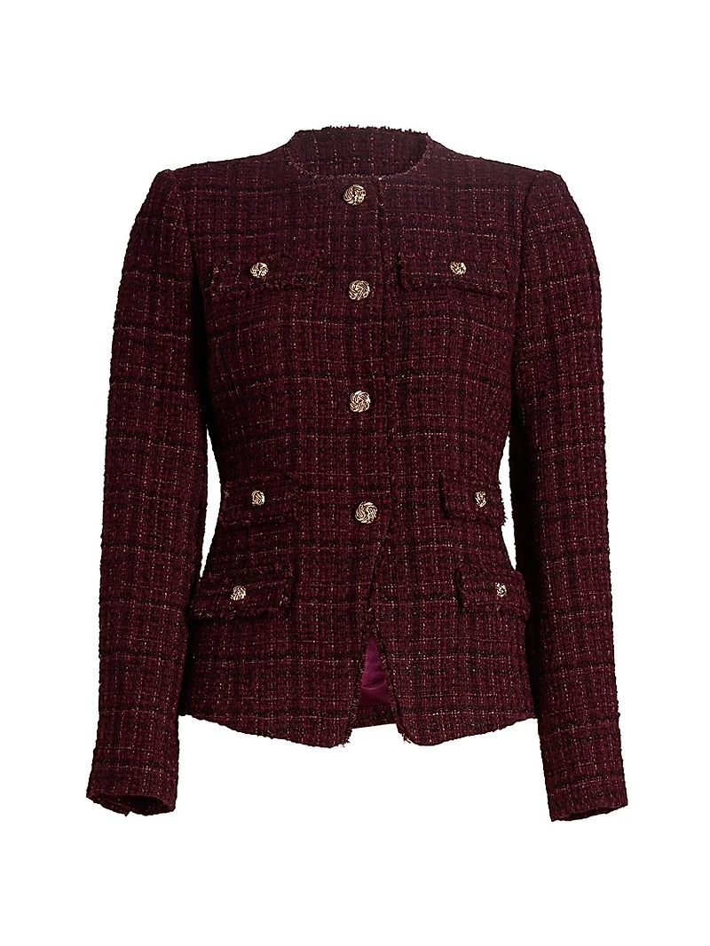Havana Cotton-Blend Metallic Tweed Jacket
