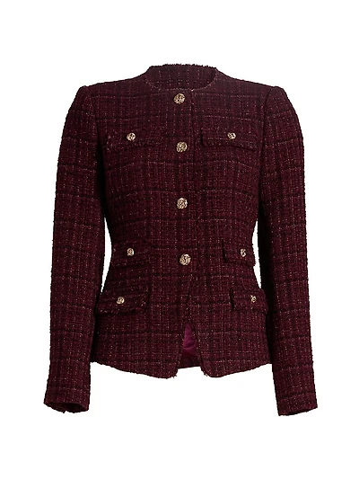 Havana Cotton-Blend Metallic Tweed Jacket