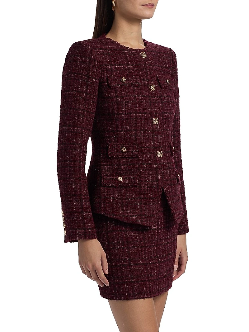 Havana Cotton-Blend Metallic Tweed Jacket