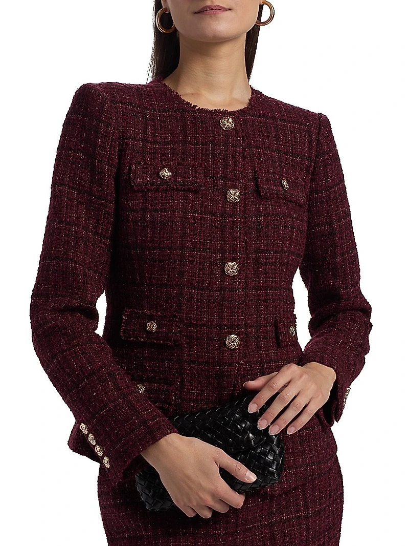 Havana Cotton-Blend Metallic Tweed Jacket