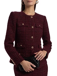 Havana Cotton-Blend Metallic Tweed Jacket