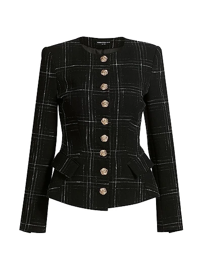 Ophelia Windowpane Tweed Jacket