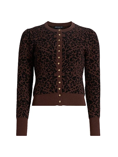 Tulum Leopard-Print Jacquard Cardigan