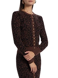 Tulum Leopard-Print Jacquard Cardigan