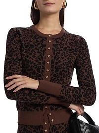 Tulum Leopard-Print Jacquard Cardigan