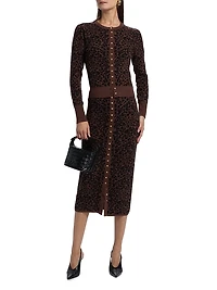 Tulum Leopard-Print Jacquard Cardigan