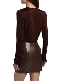 Elio Sheen Plunging V-Neck Bodysuit