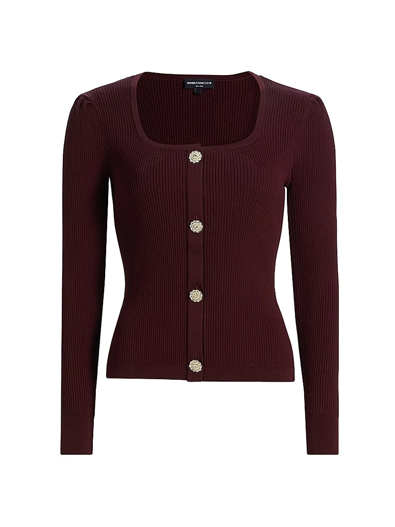 Miriam Rib-Knit Cardigan