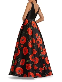 Floral Satin Gown