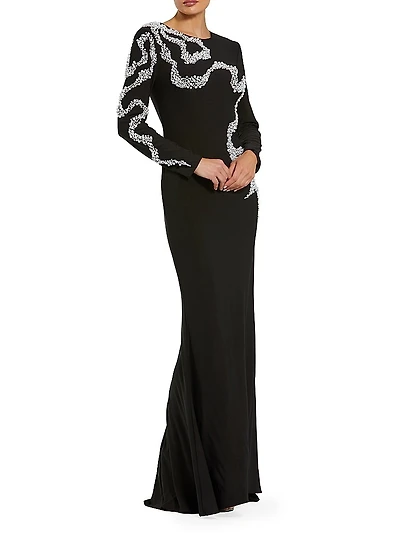 Beaded Column Gown