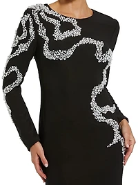 Beaded Column Gown