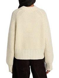 Wool-Blend Cropped Crewneck Sweater