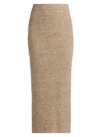 Wool-Blend Rib-Knit Midi-Skirt
