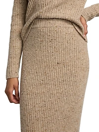 Wool-Blend Rib-Knit Midi-Skirt