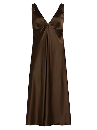 Silk Charmeuse Midi-Slipdress