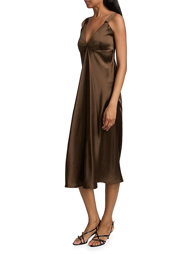 Silk Charmeuse Midi-Slipdress