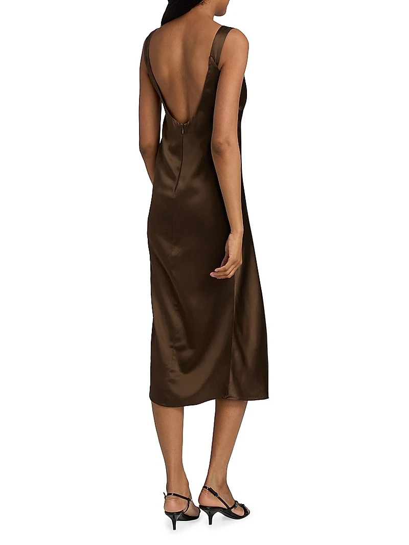 Silk Charmeuse Midi-Slipdress