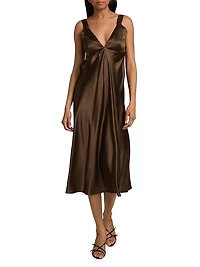 Silk Charmeuse Midi-Slipdress