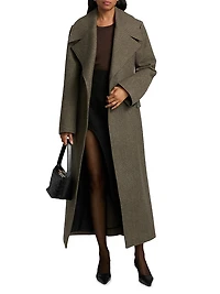 Wool Belted Double-Breasted Peacoat